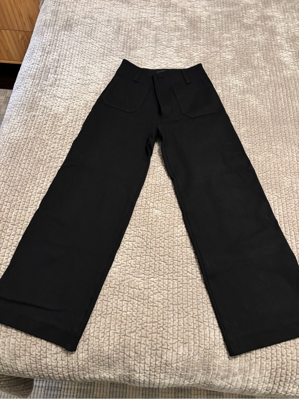 Anthropologie Black Maeve Colette Knit High-Rise Wide-Leg Cropped Pants